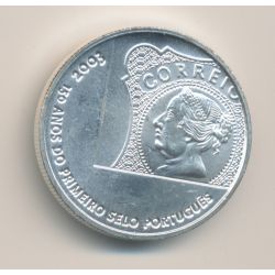Portugal - 5 Euro 2003 - 150e anniversaire timbre poste - argent - FDC