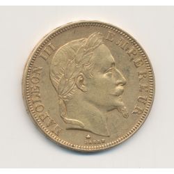 50 Francs Or - 1867 A Paris - Napoléon III - Tête laurée - TTB