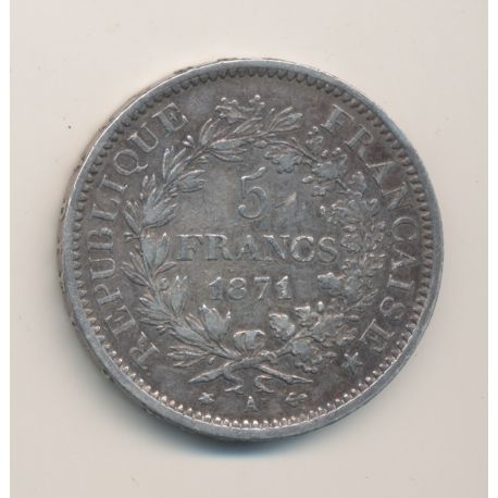 5 Francs Hercule - 1871 A Paris - TB+