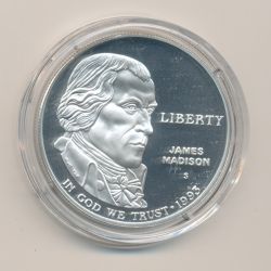 Etats-Unis - 1 Dollar 1993 S - James Madison - argent - FDC