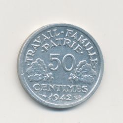50 Centimes État Français - 1942 - alu poids fort - SUP+