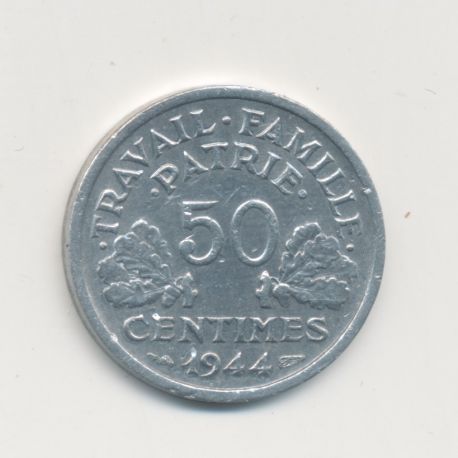 50 Centimes État Français - 1944 B - alu poids faible - TTB+