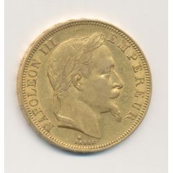 50 Francs Or - 1866 BB Strasbourg - Napoléon III - Tête laurée - TTB+