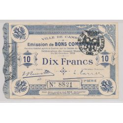 Dept 59 - 10 Francs 1914 - Cambrai - TTB