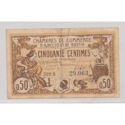 Dept20 - 50 Centimes 1915 - Ajaccio et Bastia - TB