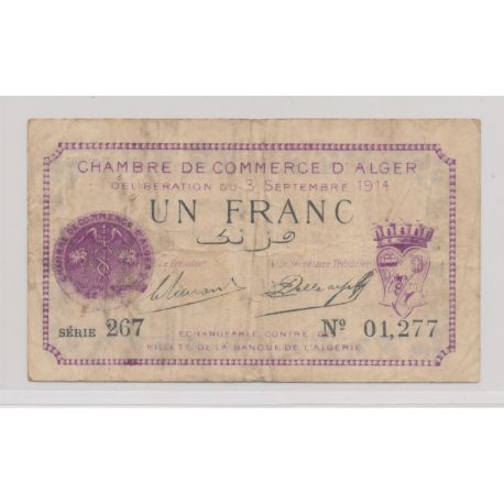 Alger - 1 Franc 1914 - TB+