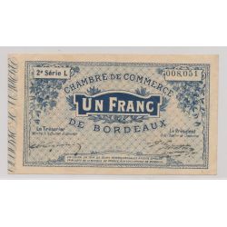 Dept 33 - 1 Franc 1914 - Bordeaux - 2e série L - TTB+ 