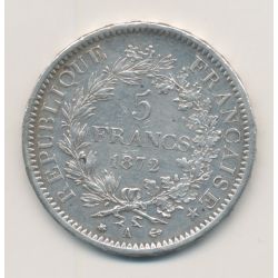 5 Francs Hercule - 1872 A Paris - argent - TTB