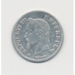 20 centimes Napoléon III - 1866 BB Strasbourg - Tête laurée - TTB