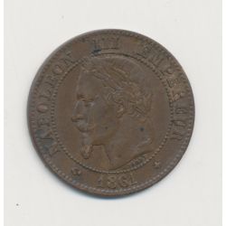 2 centimes Napoléon III - 1861 A Paris - Tête laurée - TTB+