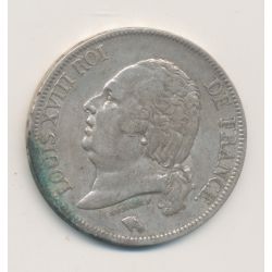 5 Francs Louis XVIII - Buste nu - 1823 Q Perpignan - TB/TB+