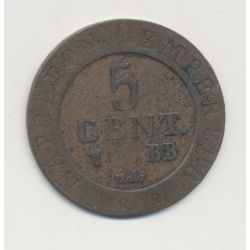 5 Centimes - 1808 BB Strasbourg - Napoléon Empereur - TTB