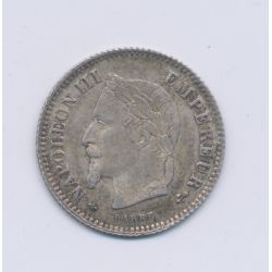 20 centimes Napoléon III - 1868 A Paris - Tête laurée - TTB+
