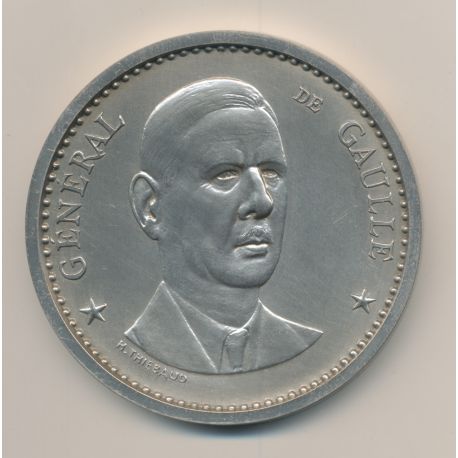 Médaille - Général De Gaulle - 40e anniversaire de la libération de Paris - argent - 70mm