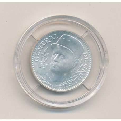 Médaille - Charles De Gaulle - portrait à gauche - argent - 1990 - 21mm - avec certificat