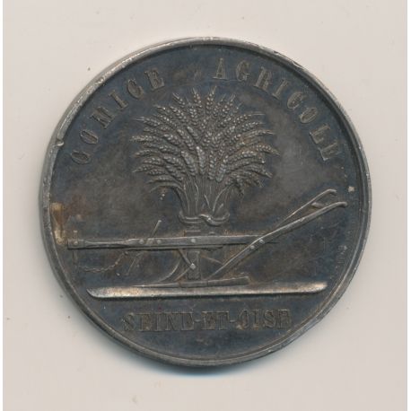 Médaille - Comice agricole - Seine et oise - argent 45g - 44mm - TTB