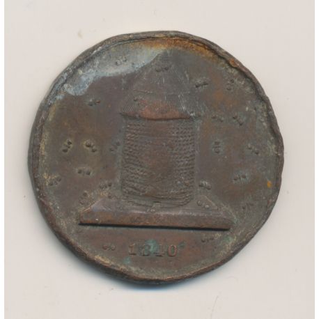 Médaille maçonnique - Loge des amis bienfaisants et des imitateurs osiris - 1840 - bronze - TB