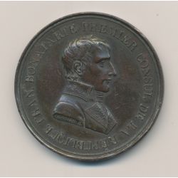 Médaille - Bonaparte 1er consul - Paix de Lunéville - Consulat - AN IX - TTB