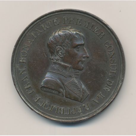 Médaille - Bonaparte 1er consul - Paix de Lunéville - Consulat - AN IX - TTB