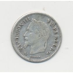 20 centimes Napoléon III - 1867 K Bordeaux - Tête laurée - TTB