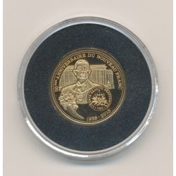 Médaille Or - De Gaulle - 55e anniversaire du Nouveau Franc - Or 2g 0,585
