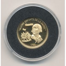 Médaille Or - 220e anniversaire de la marseillaise - or 2g 0,585