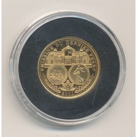 Médaille - Émission du dernier Franc - Or 2g 0,585