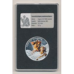 Médaille - Napoléon Bonaparte à cheval - Les grandes batailles Napoléoniennes - argent 