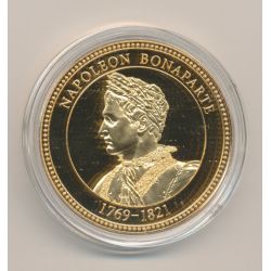 Médaille - Napoléon Bonaparte - collection France - doré à l'or fin - 40mm