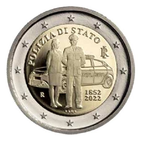 2€ Italie 2022 - 170e anniversaire de la fondation de la Police nationale 