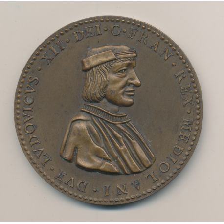 Médaille - Louis XII - Le père du peuple - porc-épic - bronze - 60mm - TTB+