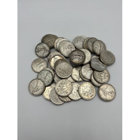 Investissement - Lot 50 X 5F Semeuse - 600g argent 0,835 