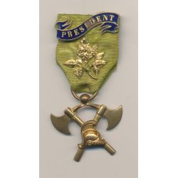 Médaille - Sapeurs pompiers - Président - ordonnnance