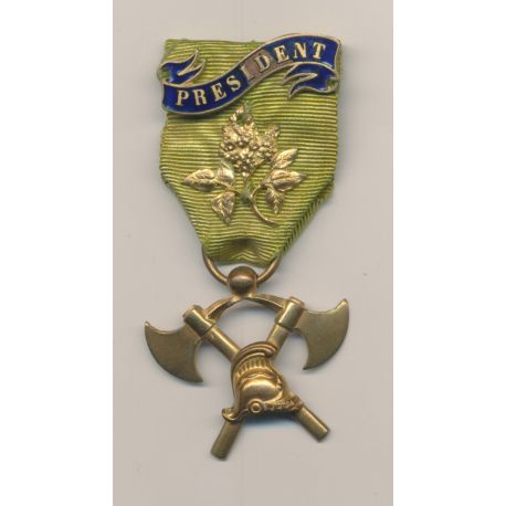 Médaille - Sapeurs pompiers - Président - ordonnnance