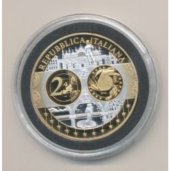 Médaille - 1ère frappe hommage Euro - Italie - Europa - cuivre argenté