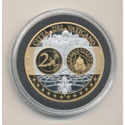Médaille - 1ère frappe hommage Euro - Vatican - Europa - cuivre argenté