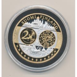 Médaille - 1ère frappe hommage Euro - Finlande - Europa - cuivre argenté