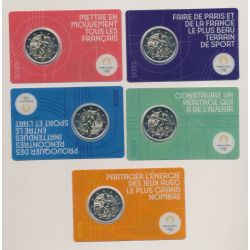 2 Euro 2022 - JO Paris 2024 - Lot 5 coincard différentes