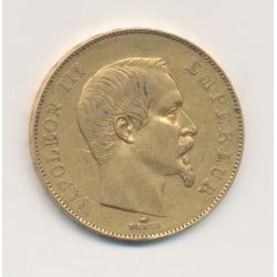 50 Francs Or - 1855 A Paris - Napoléon III - Tête nue - TB/TTB