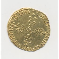 Charles IX - Écu d'or au soleil - 1566 B Rouen - TTB