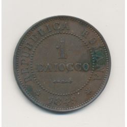 Vatican - 1 Baiocco 1849 R Rome - République romaine - SUP