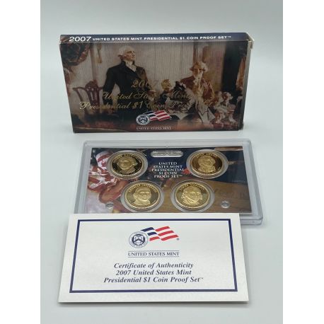 Etats-Unis - Presidential 1 Dollar coin proof set 2007 - 4 x 1 Dollar