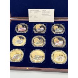 Coffret 9 Médailles - Collection Billets Anciens Francs - avec coffret et certificat