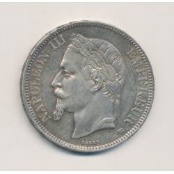 5 Francs Napoléon III - 1869 BB Strasbourg - Tête laurée - TTB+