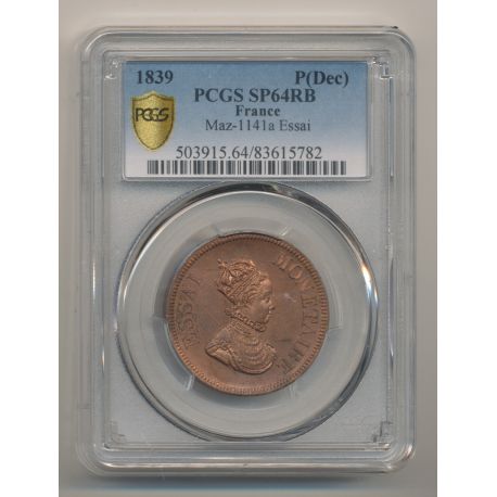 10 Centimes 1839 Essai Louis XIII - PCGS SP64RB 83615782