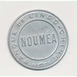 Timbre-monnaie - Nouméa - 25 centimes bleu sur fond rouge - SUP