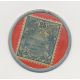 Timbre-monnaie - Nouméa - 25 centimes bleu sur fond rouge - SUP