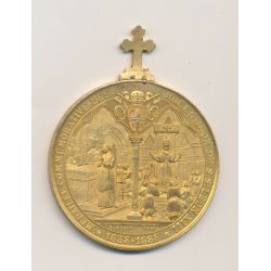 Médaille - Noces d'or Léon XIII - cuivre doré - SUP