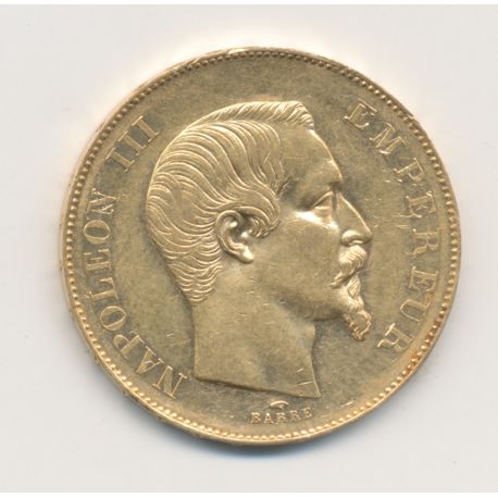 50 Francs Or - 1855 A Paris - Napoléon III - Tête nue - TTB+