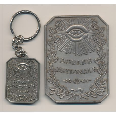 Médaille - Bicentenaire Douanes Françaises - 1791-1991 - bronze argenté - avec porte clé